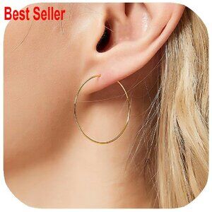 Sterling Silver Thin Hoop Earrings Hypoallergenic Lightweight Everyday